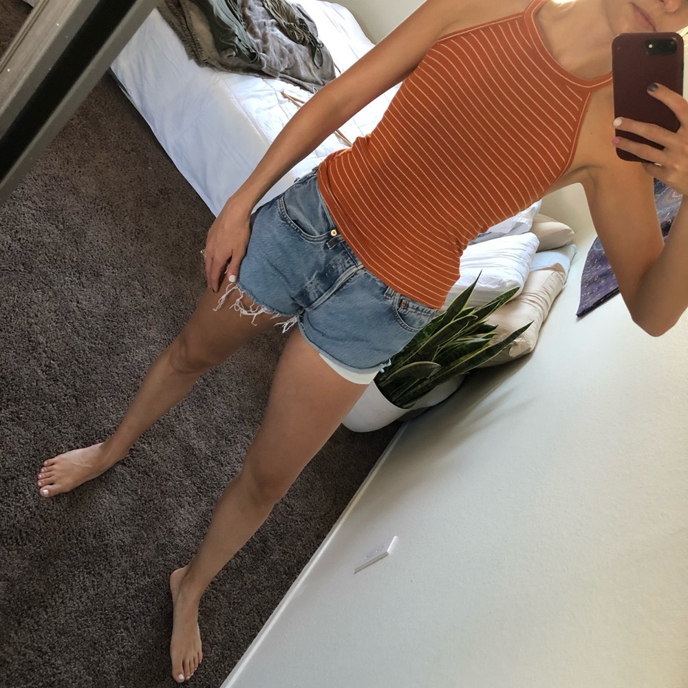 Orange/white striped Tank Top